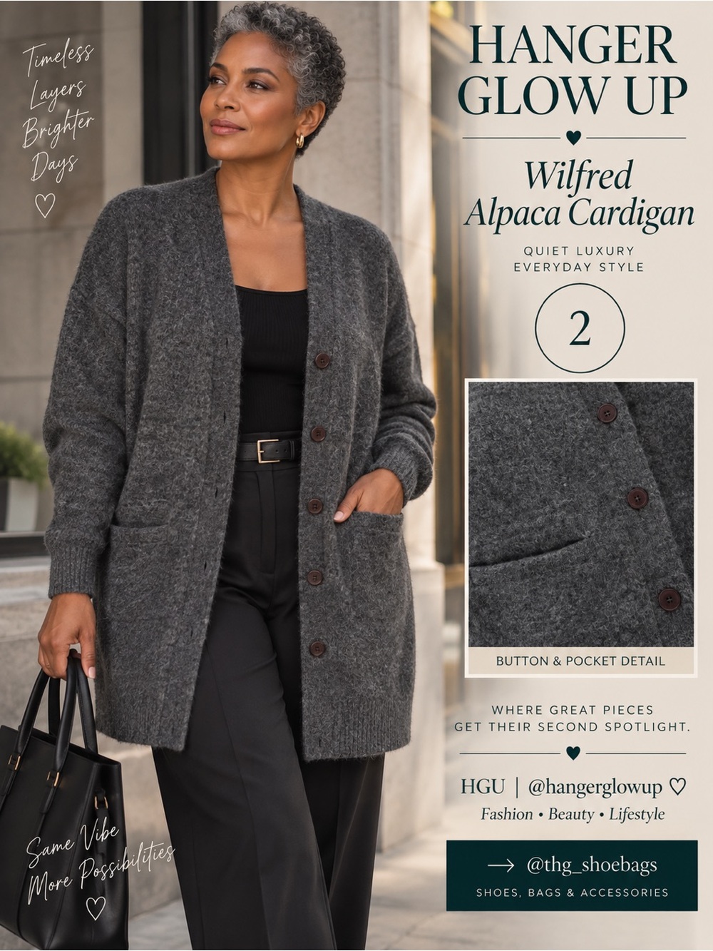 Wilfred Aritzia Alpaca Wool Longline Cardigan Charcoal Size 2 / M